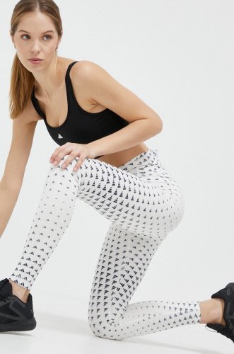 Adidas performance leggins de antrenament brand love culoarea alb, modelator
