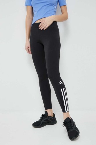Adidas performance leggins de antrenament train cotton culoarea negru, cu imprimeu
