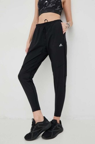 Adidas performance pantaloni de alergare run for the ocean femei, culoarea negru, neted