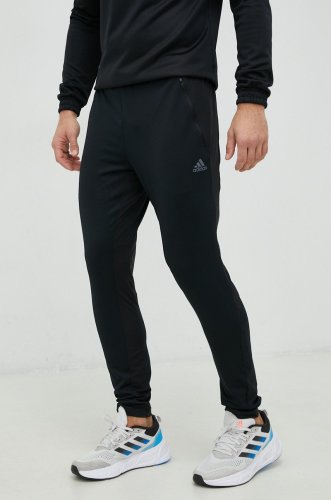 Adidas performance pantaloni de antrenament hiit training barbati, culoarea negru, neted