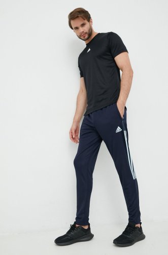 Adidas performance pantaloni de antrenament tiro barbati, culoarea albastru marin, cu imprimeu