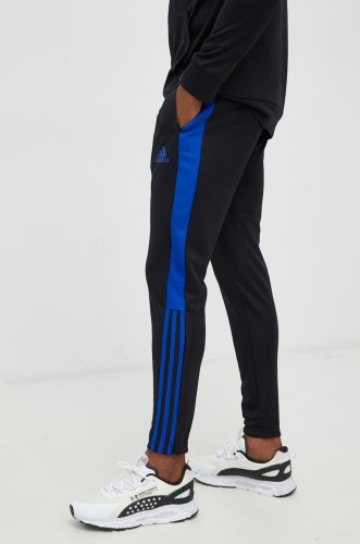 Adidas performance pantaloni de antrenament tiro barbati, culoarea negru, modelator