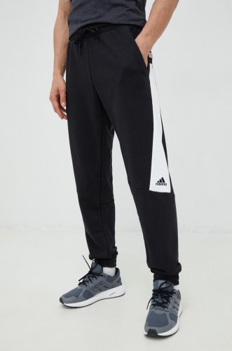 Adidas performance pantaloni de trening barbati, culoarea negru, modelator