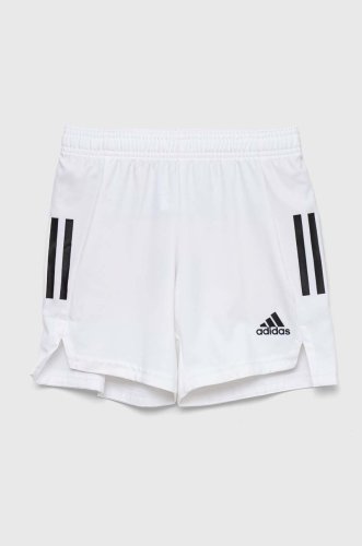 Adidas performance pantaloni scurti copii condivo21 shoy culoarea alb, talie reglabila