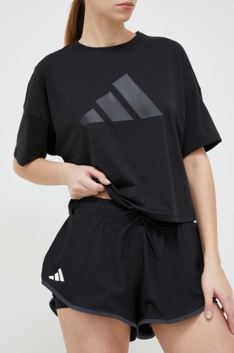 Adidas performance pantaloni scurți de antrenament club culoarea negru, neted, medium waist