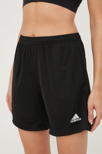 Adidas performance pantaloni scurți de antrenament entrada 22 femei, culoarea negru, neted, high waist