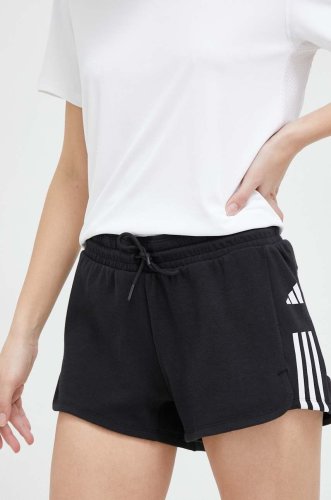 Adidas performance pantaloni scurți de antrenament training essentials culoarea negru, cu imprimeu, medium waist
