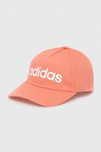 Adidas performance șapcă de baseball din bumbac culoarea portocaliu, cu imprimeu