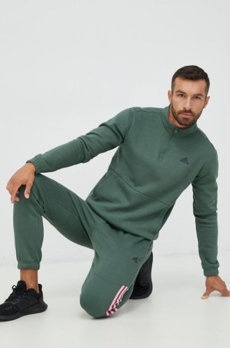 Adidas performance trening barbati, culoarea verde, neted