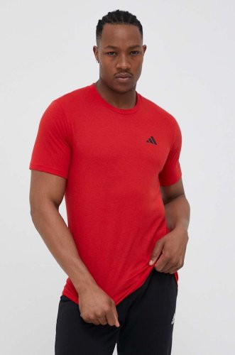 Adidas performance tricou de antrenament train essentials feelready culoarea rosu, neted