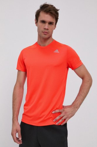 Adidas performance tricou x aktiv against cancer bărbați, culoarea portocaliu, material neted