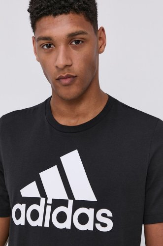 Adidas tricou bărbați, culoarea negru, cu imprimeu