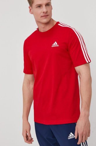 Adidas tricou bărbați, culoarea rosu, cu imprimeu