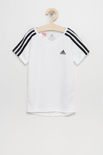 Adidas tricou copii culoarea alb, neted