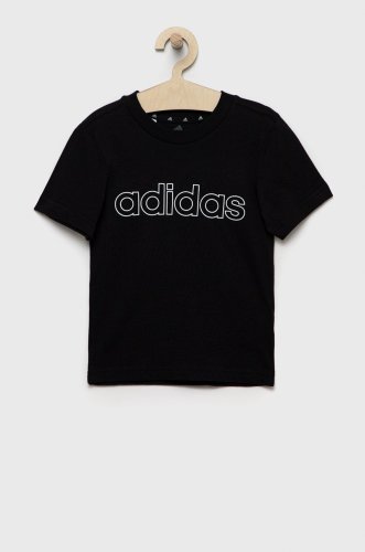 Adidas tricou de bumbac pentru copii culoarea negru, cu imprimeu