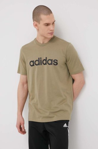 Adidas tricou din bumbac culoarea verde, cu imprimeu