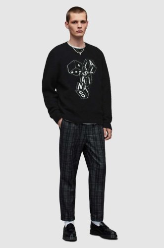 Allsaints pulover de lana barbati, culoarea negru