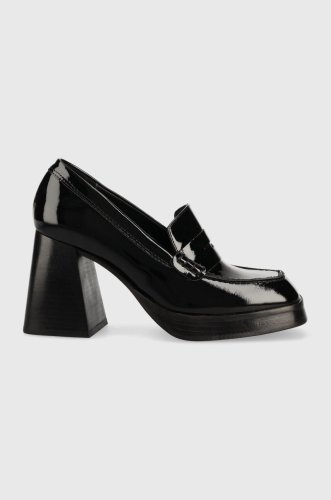 Alohas pantofi de piele take off femei, culoarea negru, cu toc drept, s00272.253