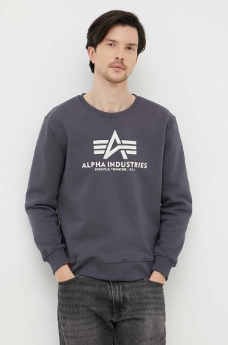 Alpha industries bluză barbati, culoarea gri, cu imprimeu 178302.136-greyblack
