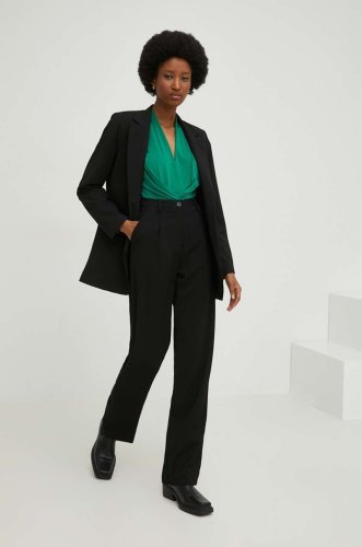 Answear lab compleu - jacheta si pantaloni femei, culoarea negru