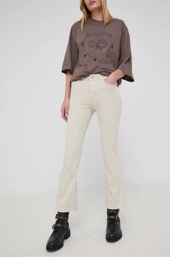 Answear lab jeansi femei, culoarea bej, medium waist