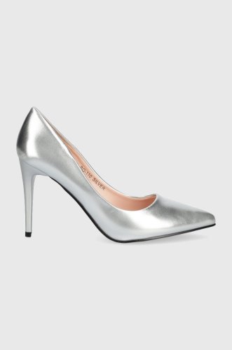Answear lab pantofi cu toc culoarea argintiu