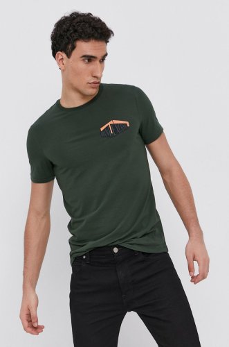 Armani exchange tricou bărbați, culoarea verde, cu imprimeu