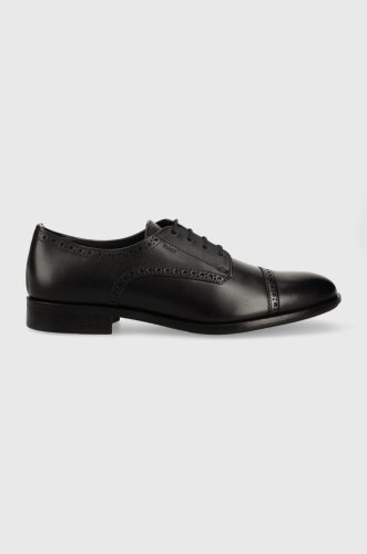 Boss pantofi de piele colby barbati, culoarea negru, 50498466