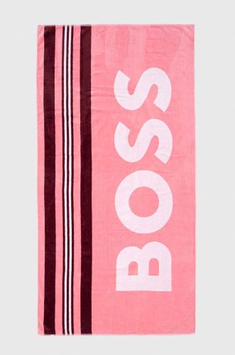 Boss prosop din bumbac culoarea roz