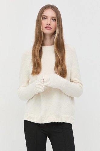 Boss pulover din amestec de lana femei, culoarea bej,
