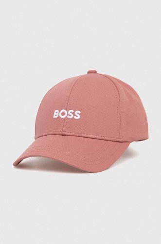 Boss șapcă de baseball din bumbac culoarea roz, cu imprimeu