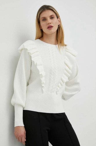 Bruuns bazaar pulover simona catalia femei, culoarea alb