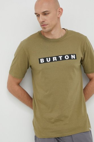 Burton tricou din bumbac culoarea verde, cu imprimeu