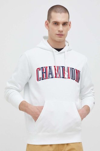 Champion bluza barbati, culoarea alb, cu glugă, modelator