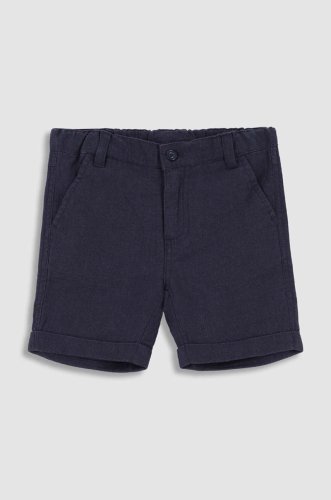 Coccodrillo pantaloni scurți de in pentru copii culoarea albastru marin