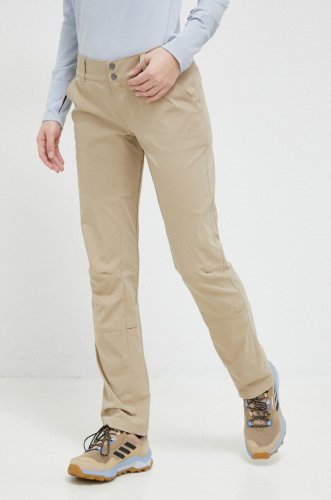 Columbia pantaloni de exterior saturday trail femei, culoarea bej, drept, high waist