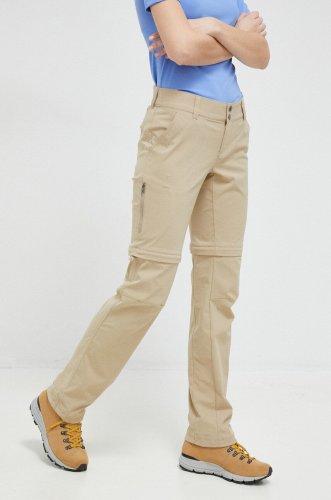Columbia pantaloni de exterior saturday trail ii culoarea bej, drept, medium waist