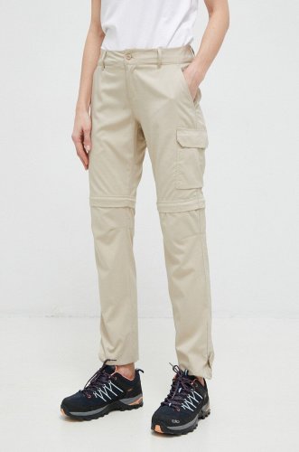 Columbia pantaloni de exterior silver ridge utility culoarea bej, fason cargo, high waist