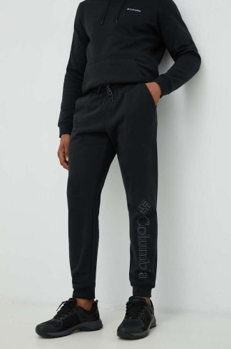 Columbia pantaloni de trening barbati, culoarea negru, cu imprimeu
