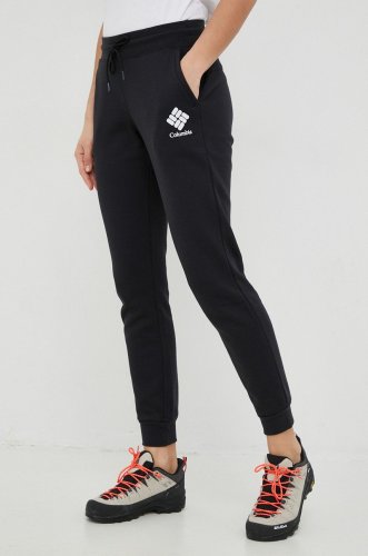 Columbia pantaloni de trening femei, culoarea negru, neted