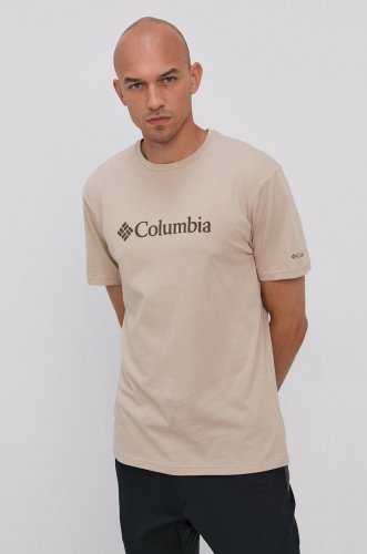 Columbia tricou bărbați, culoarea galben, cu imprimeu
