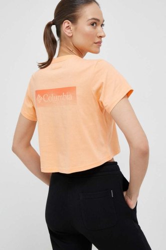 Columbia tricou din bumbac culoarea portocaliu