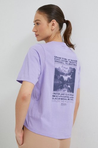 Columbia tricou din bumbac culoarea violet