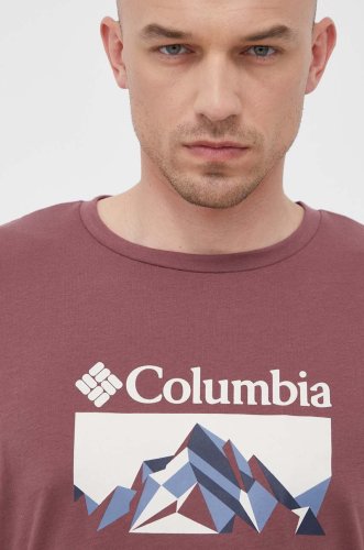 Columbia tricou sport thistletown hills culoarea bordo, cu imprimeu
