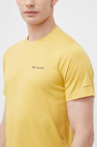 Columbia tricou sport zero rules culoarea galben, neted