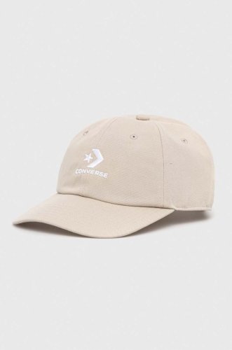 Converse șapcă culoarea bej, cu imprimeu 10022131.a09-beachstone