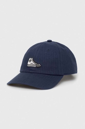 Converse șapcă de baseball din bumbac culoarea albastru marin, cu imprimeu