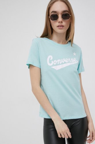 Converse tricou din bumbac culoarea turcoaz