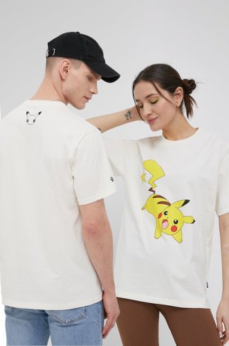 Converse tricou din bumbac x pokemon culoarea bej, cu imprimeu