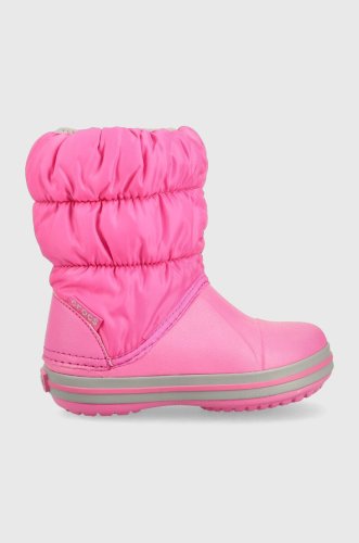 Crocs cizme de iarna copii winter puff boot culoarea roz